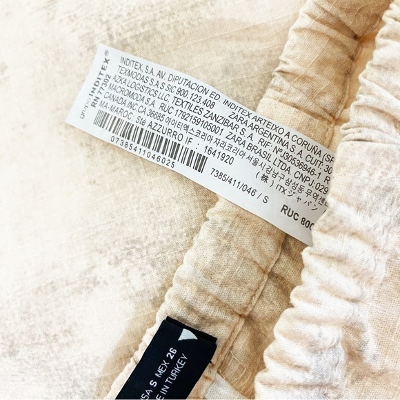 Zara Small Cargo Pants Printed High Waisted Pockets Baggy Y2K‎ Style - Picture 9 of 14